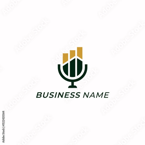 Fototapeta logo design creative statistics data and podcast