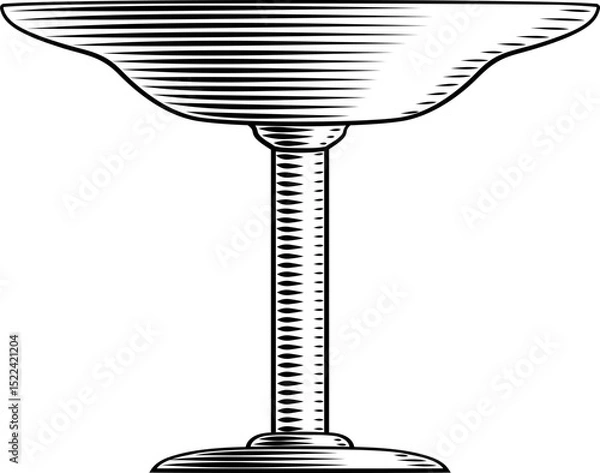 Fototapeta A chalice or Holy grail, perhaps a communion cup or ancient Roman wine goblet in a woodcut vintage style