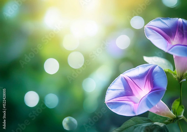 Fototapeta 朝顔　空間あり　緑系