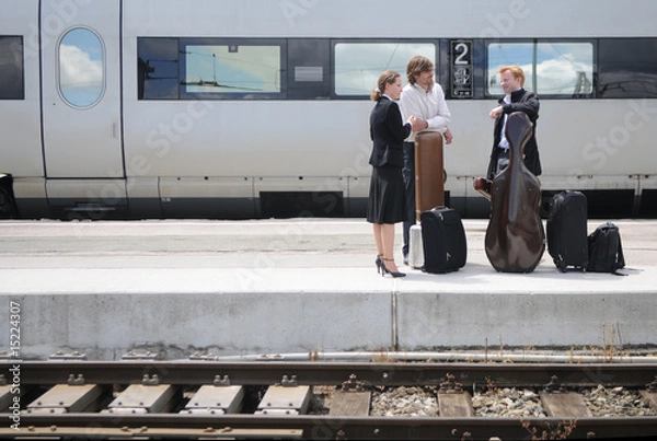 Obraz Smalltalk auf dem Bahngleis