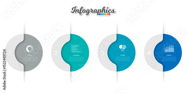 Fototapeta Infographic timeline template can be used for chart, diagram, web design, presentation, advertising, history