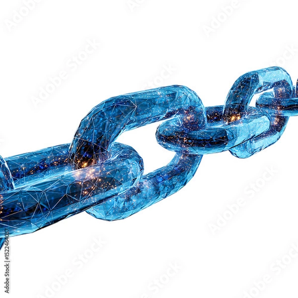 Obraz PNG Blue Chain Link Connectivity Network Technology Abstract Background against transparent Background