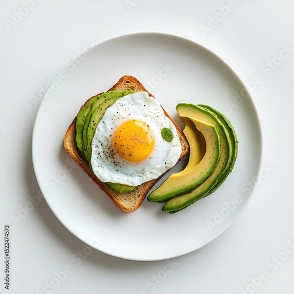 Obraz Avocado Toast with Fried Egg
