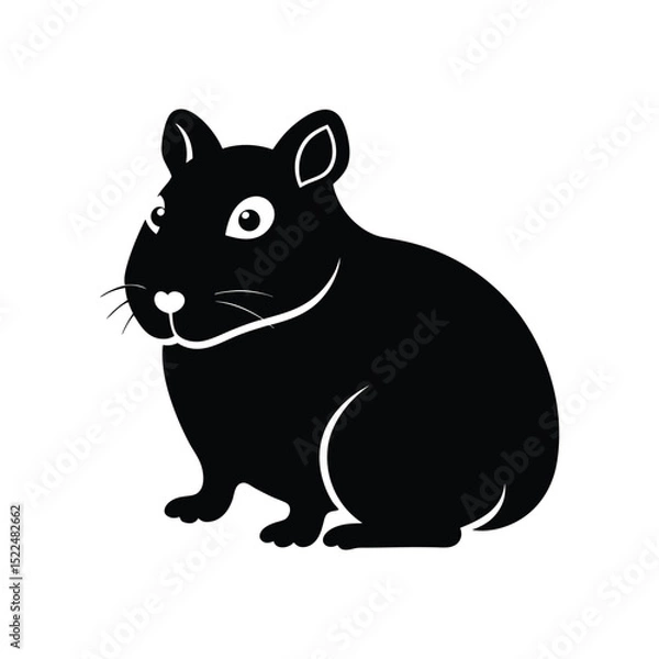 Fototapeta Silhouette vector icon of hamster on white background in  Adobe Illustrator Artwork