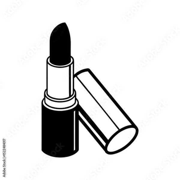 Obraz Black and white lipstick icon isolated on transparent background