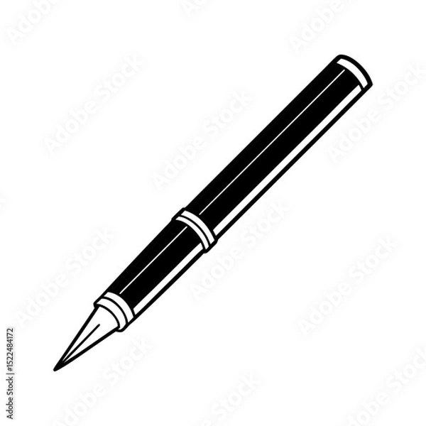 Fototapeta Black pen illustration isolated on transparent background