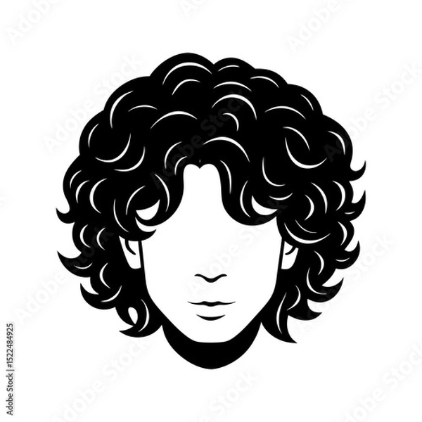 Obraz Man with curly hair illustration isolated on transparent background