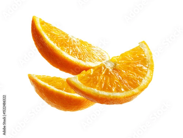 Obraz flying orange half slices on clipping path transprent