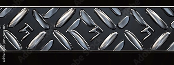 Fototapeta Polished metal diamond plate texture pattern.