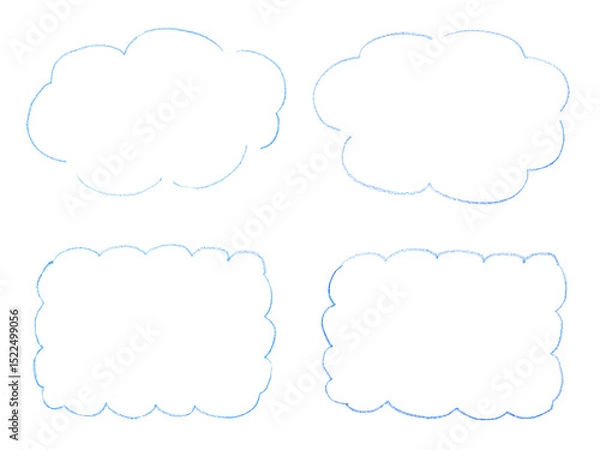 Obraz フレーム　青　ふわふわ　アナログ