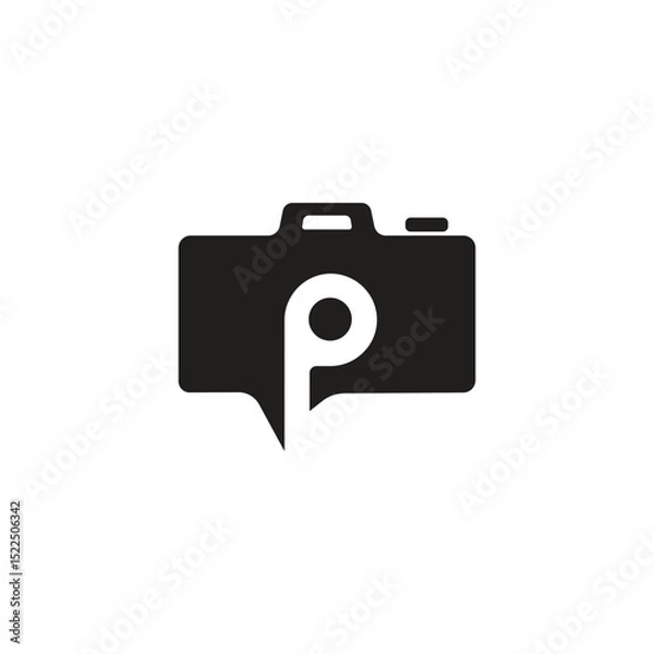 Fototapeta logo letter P and photography simple but professional concept