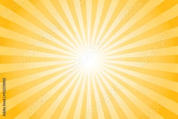 Fototapeta Radiant Yellow Burst Background with Central White Glow Sunbeam Effect Retro Design Optimistic and Cheerful Abstract Vector Illustration