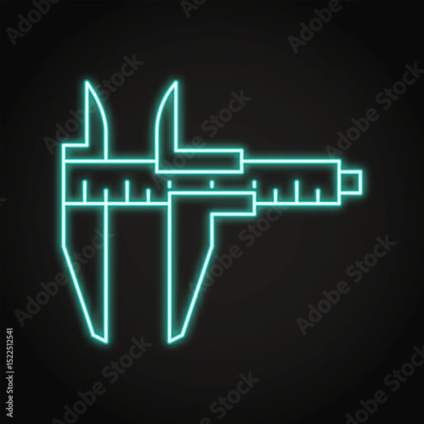Obraz Vernier caliper neon line icon