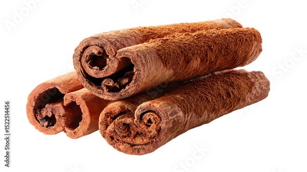 Fototapeta Close up shot of cinnamon sticks on black background spice and flavor