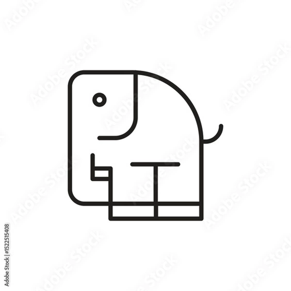 Fototapeta elephant logo simple line