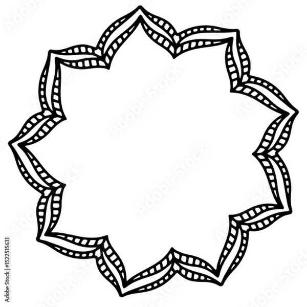 Obraz black and white round frame