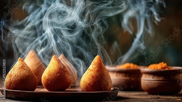 Obraz Steaming hot coxinhas brazilian snack food