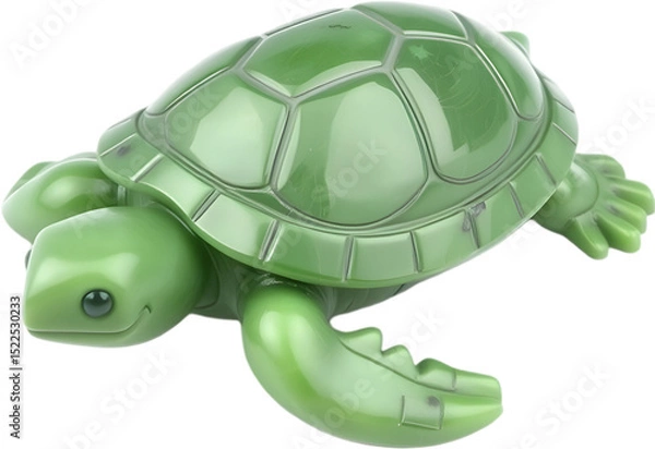 Fototapeta Smoothly carved jade turtle with detailed limbs, sharp shell edges, natural depth, and elegant simplicity. 