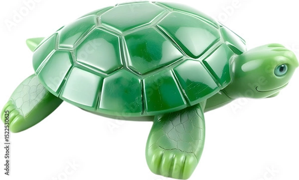 Fototapeta Smoothly carved jade turtle with detailed limbs, sharp shell edges, natural depth, and elegant simplicity. 