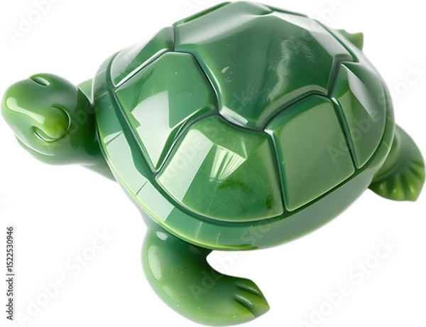 Obraz Smoothly carved jade turtle with detailed limbs, sharp shell edges, natural depth, and elegant simplicity. 
