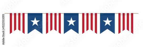 Fototapeta fourth of July bunting USA independence day. vector illustration