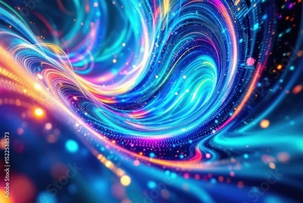 Obraz Colorful abstract swirling patterns with flowing light effects