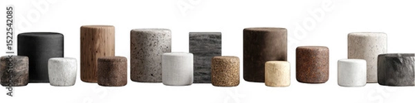 Obraz Cylindrical Objects in Various Shades and Textures
