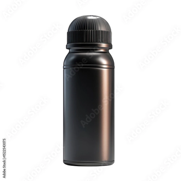 Fototapeta Sleek Black Bottle Product Mockup for Supplements or Cosmetic Minimalist on transparent background