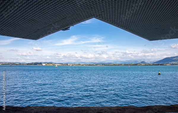 Obraz Santander Bay and part of the roof of the Botín Center, Santander, Spain