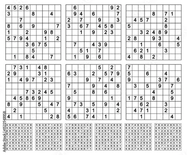 Obraz Sudoku game set with answers
