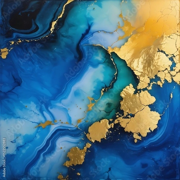 Obraz grunge texture Blue Gold