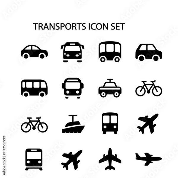 Fototapeta transport icon set 
