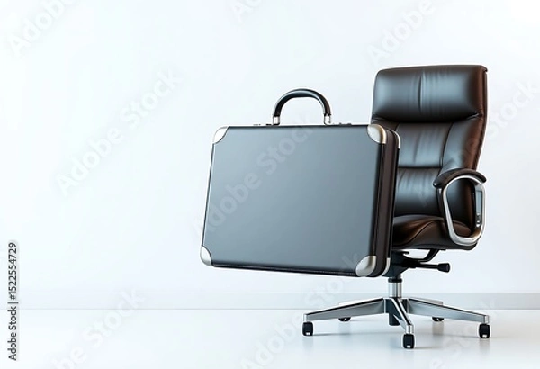 Obraz Briefcase on Executive Chair Representing Business Career and Success