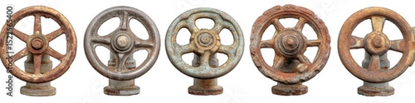 Obraz Five antique-style wheels