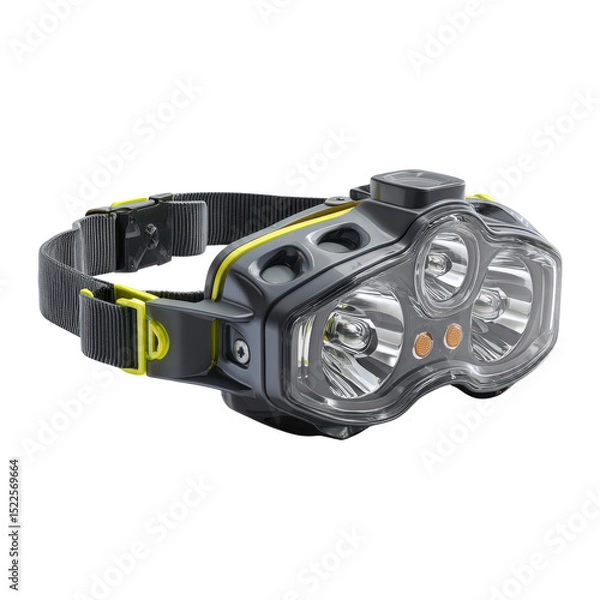 Fototapeta Versatile Headlamp for Outdoor Adventures on a white background.