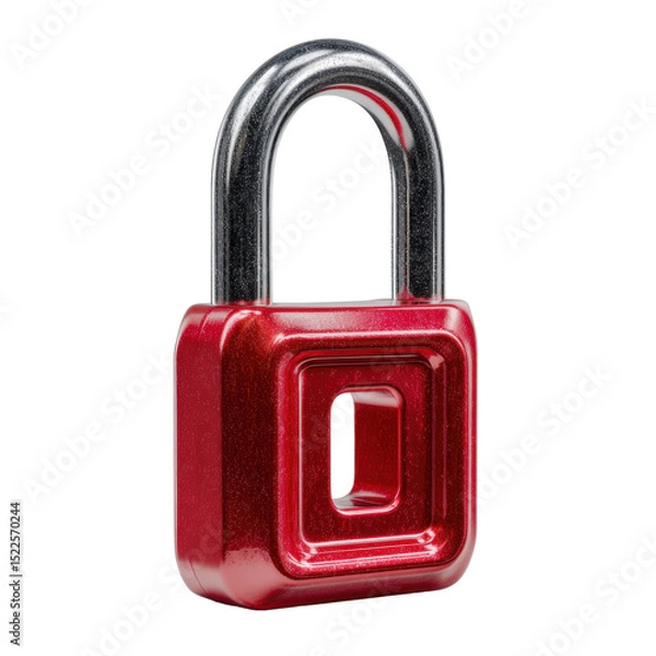 Fototapeta Vibrant Red Padlock: A Symbol of Security and Protection