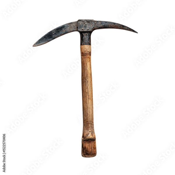 Fototapeta Vintage Pickaxe: A Mining Tool of Yesteryear on white background