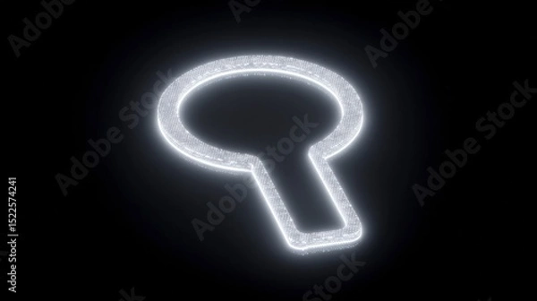 Fototapeta Glowing Digital Keyhole  Abstract Security Concept