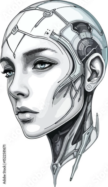 Fototapeta futuristic robot head