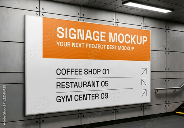 Fototapeta Billboard Mockup in a Subway