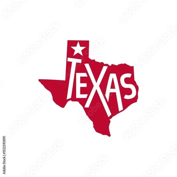 Fototapeta Texas state map icon isolated on white background