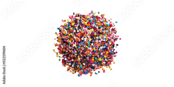 Obraz Colorful Heart-Shaped Confetti Pile. Celebration And Festive Decoration Concept Isolated On Transparent Background