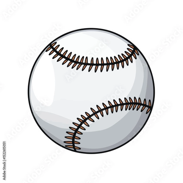 Obraz Professional Baseball Ball Icon on White Background Vector Illustration for Sports Apps and Websites