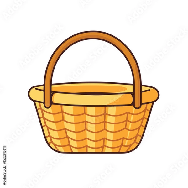 Obraz Straw Block Style Basket Icon Vector Illustration for Multiple Professional Uses