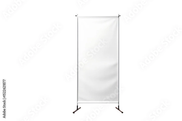 Fototapeta Blank retractable banner stand mockup, isolated on transparent background. Perfect for presentations and advertising. background removed