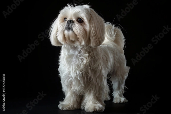 Fototapeta Shih Tzu dog isolated on black background