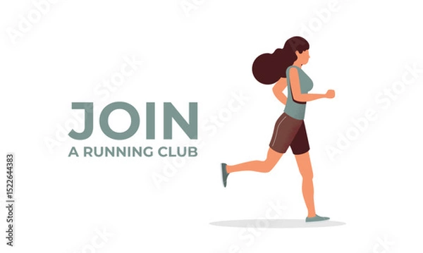 Obraz Running man in motion.Training outdoor flat vector.