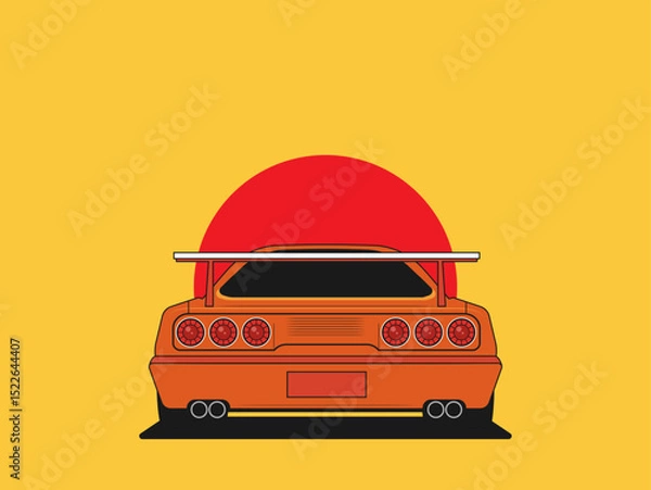 Obraz Baggage, luggage, suitcases on background. Flat style vector illustration.