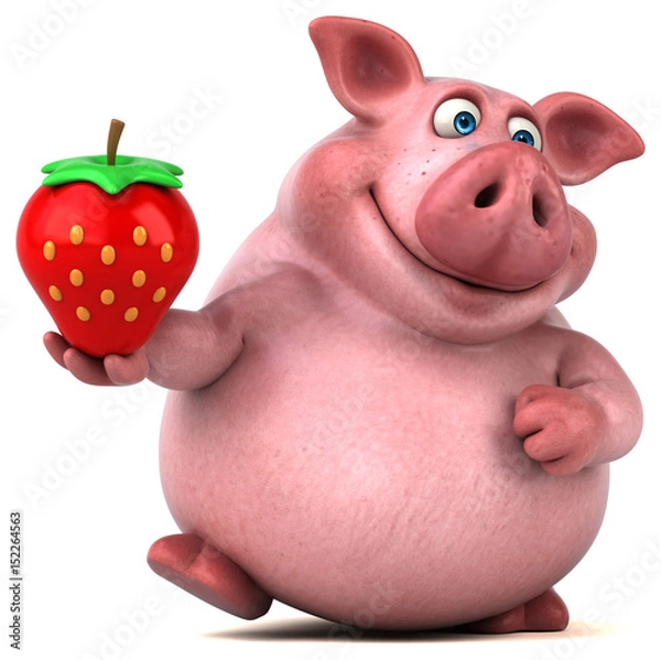 Obraz Fun pig - 3D Illustration