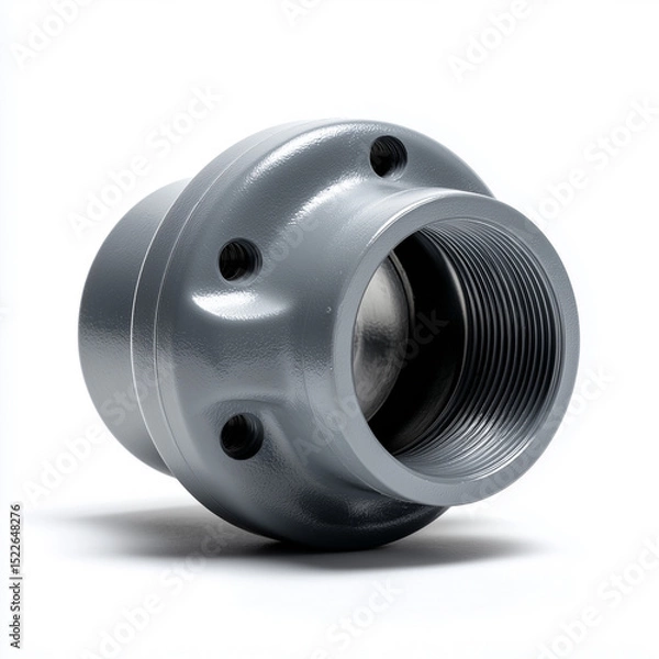 Fototapeta Matte gray PVC pipe fitting designed for efficient plumbing applications and installations in various systems